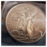 BU 2013 American Silver Eagle :: .999 Silver :: Weight: 31.1 g Diameter: 40.6 mm :: $1 Coin