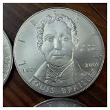 Lot of 6 :: 90% Silver Dollars:  Multiple Year U.S. Mint commemorative coin honoring Great Men!