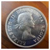 1955 Canada Dollar :: 80% Silver Content :: Standard (3 Water Lines) Bright Condition, nice edges