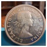 1956 Canada Dollar :: 80% silver :: 36mm (23.31 grams) :: Canada under Elizabeth II
