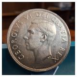 1952 Silver Canada Dollar :: 80% silver :: Circulated but nice condition