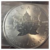 2024 Canada 1 oz Silver Maple Leaf :: BU : Charles III  5 Dollars in protective sleeve from APMEX