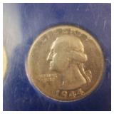 WWII-era silver quarter sets (19421945) contain 90% silver Washington quarters minted during the war