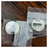 Lot of 2 total BU 2024 American Silver Eagles :: .999 Silver :: Weight: 31.1 g Diameter: 40.6 mm