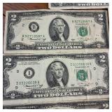 Large Lot (9 Notes) :: 1976 $2 Federal Reserve Notes