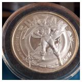 (1987) 1 Troy Ounce .999 Silver Round featuring SHAZAM AMC Mint Cartoon Celebrity Series