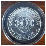 (1987) 1 Troy Ounce .999 Silver Round featuring FLASH AMC Mint Cartoon Celebrity Series