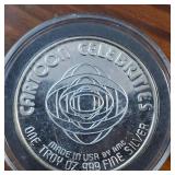 (1987) 1 Troy Ounce .999 Silver Round featuring Lex Luther AMC Mint Cartoon Celebrity Series