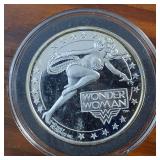 (1987) 1 Troy Ounce .999 Silver Round WONDER WOMAN AMC Mint Cartoon Celebrity Series