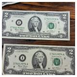 5 x Two Dollar Banknotes :: Federal Reserve Notes:  all from 2003 in crisp condition
