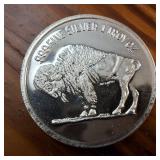 1 Troy Ounce Bullion featuring Chief and Buffalo :: .999 Fine Silver