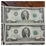 Large Lot (6 Notes) :: Series 1976 $2 Federal Reserve Notes  crisp, clean and no crease!
