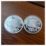 Lot of 2 Bullion Coins (BU) :: Double Eagle :: .999 Fine Silver :: Made in USA ::  1 troy ounce each