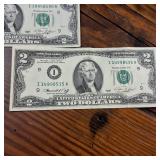 Large Lot (5 Notes) :: Series 1976 $2 Federal Reserve Notes  crisp, clean!