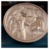Incredible 2 Troy oz .999 Fine Silver Bullion Specialty Coin :: Annubis and the Pyramid