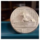 Incredible 2 Troy oz .999 Fine Silver Bullion Specialty Coin :: Annubis and the Pyramid