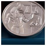 Incredible 2 Troy oz .999 Fine Silver Bullion Specialty Coin :: Annubis and the Pyramid
