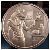 Incredible 2 Troy oz .999 Fine Silver Bullion Specialty Coin :: Annubis and the Pyramid