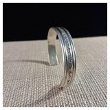 Sterling Silver Cuff - Band - Bracelet - Moon & Stars Stamped - Mexico - .925 Sterling Silver, 14.57g