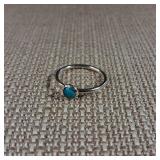 Sterling Silver - Turquoise "Stacker" ring - 6mm stone - 1.4g