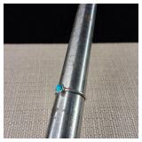 Sterling Silver - Turquoise "Stacker" ring - 6mm stone - 1.4g