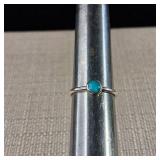 Sterling Silver - Turquoise "Stacker" ring - 6mm stone - 1.4g