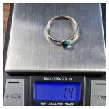 Sterling Silver - Turquoise "Stacker" ring - 6mm stone - 1.4g