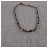 Quality Italy Made - 7inch - Rope Chain Bracelet - "070" Gauge = 3-3.5mm wide - 2.5g .925 Silver