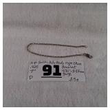 Quality Italy Made - 7inch - Rope Chain Bracelet - "070" Gauge = 3-3.5mm wide - 2.5g .925 Silver