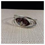 Vintage - Abalone Inlay - Alpaca Mexico (Nickel-silver) Bracelet  Nice!