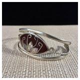 Vintage - Abalone Inlay - Alpaca Mexico (Nickel-silver) Bracelet  Nice!
