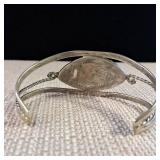 Vintage - Abalone Inlay - Alpaca Mexico (Nickel-silver) Bracelet  Nice!