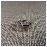 Belt - Buckle Ring - Sterling Silver covered in many stones! - Size 7  3.3g :: Stamped .925