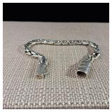 Large MENS - Sterling Link Bracelet - Awesome Key style security clasp -  36g  Stamped 925