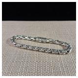 Large MENS - Sterling Link Bracelet - Awesome Key style security clasp -  36g  Stamped 925