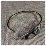 Vintage - Abalone & Mother of Pearl "Palm Tree" Inlay Bracelet - Alpaca Mexico (Nickel-silver)