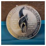 2014 Civil Rights Act of 1964 Commemorative Silver Dollar :: 90% silver US coin :: 26.73 grams