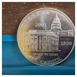 2001 U.S. Capitol Visitor Center Silver Dollar :: 90% silver :: 26.73 grams, 38.10 mm