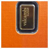 GOLD BAR :: 1 gram .9999 Pure Gold :: Certified Assay :: Valcambi Suisse