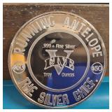 5 oz Silver Round - Running Antelope (The Silver Chief) .999 Fine Silver :: Authenticated