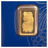 .9999 Pure Gold :: PAMP Swiss Made :: 1 gram solid gold bar :: Brilliant Uncirculated (BU)