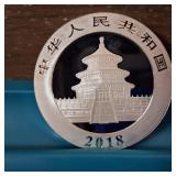 2018 1 Troy oz. .999 Silver Bullion  10 Yuan Face Value Panda  Excellent Condition