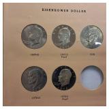 Dansco Eisenhower Dollars Complete Collection in Album :: Including 10 special 40% silver-clad coins