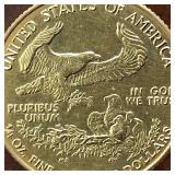 1999 USA ¼ oz $10 Gold Eagle Coin :: .9167 fine gold (22k) :: key collectible