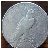 1922-S Peace Dollar 90% Silver, 26.73 grams :: circulated :0.77344 troy ounces silver