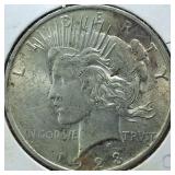 1923 Peace Dollar 90% Silver, 26.73 grams :: Circulated :0.77344 troy ounces silver :: (EF+)