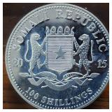 2021 Somali Silver Elephant (1 oz, .9999 fine) :: Rare! :: (BU) - 100 Shillings  Highly Collectible