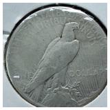 1922-S Peace Dollar 90% Silver, 26.73 grams :: Circulated Condition :0.77344 troy ounces silver