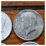 Lot of 4: 1964 Kennedy Half Dollars :: 90% silver ::  .3617 troy ounces silver in each coin :: $2 Face Value