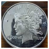 1 OZ .999 Fine Silver Bullion :: Peace & Liberty :: In God We Trust :: 31.01 grams